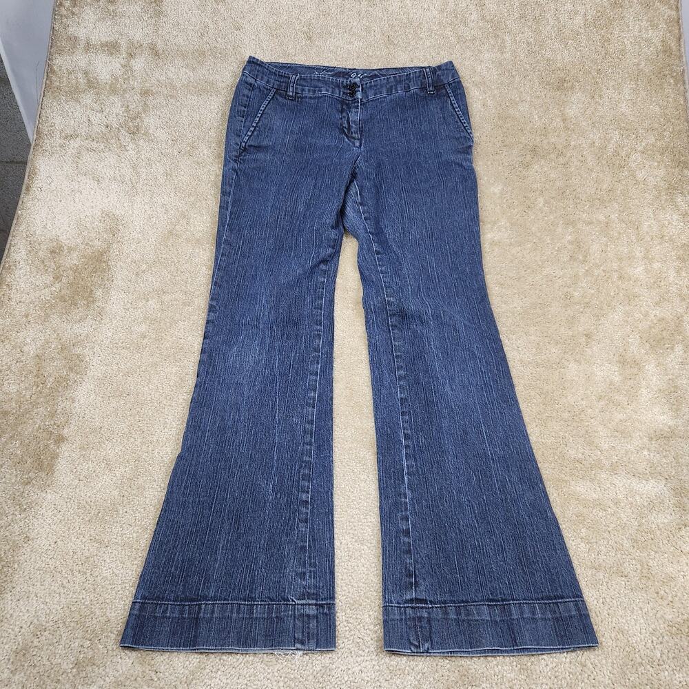 The Limited Dark Blue Flared Wide-Leg Jeans